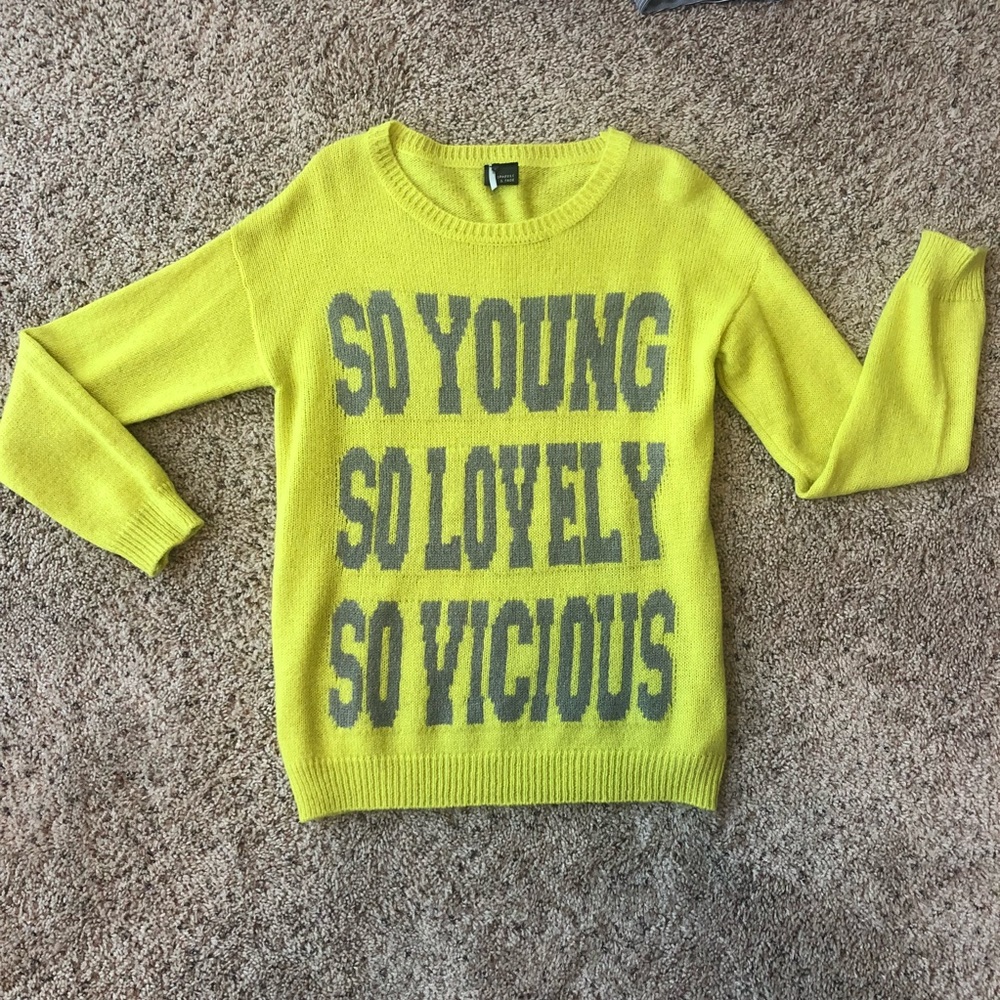 “Sparkle & Fade” Yellow Sweater